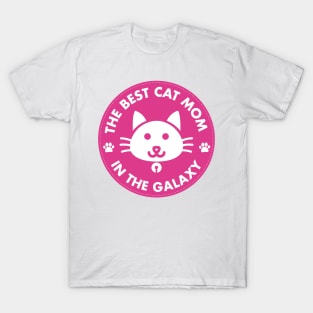 The Best Cat Mom in The Galaxy Pink T-Shirt